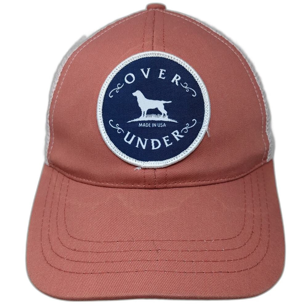 Over Under Trucker Hat Pink One Size Labrador Dog Patch Mesh Back Snapback Hat